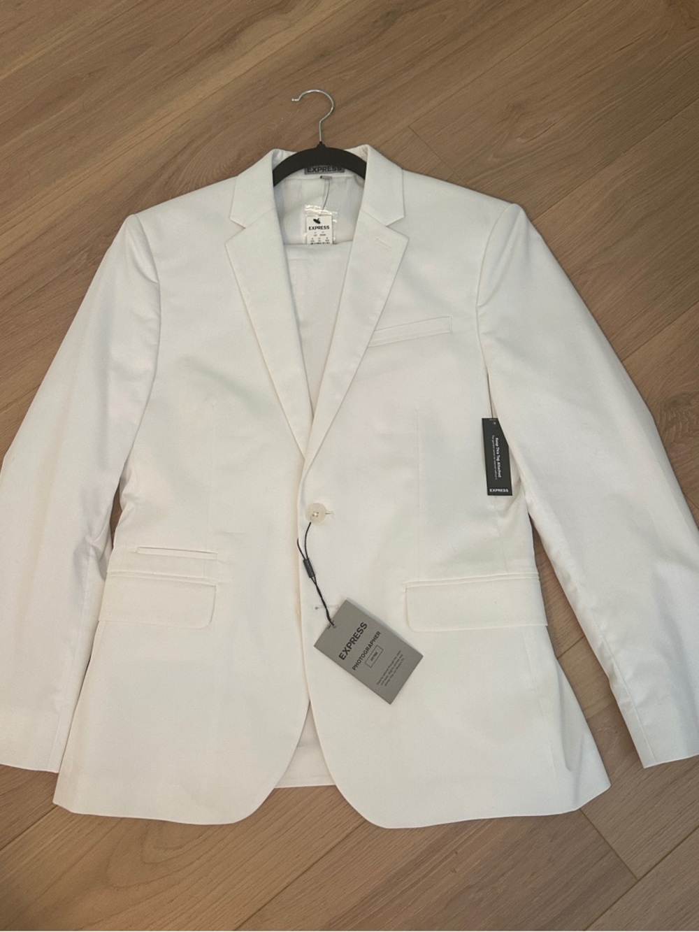 Express Men's White Single-Button Blazer